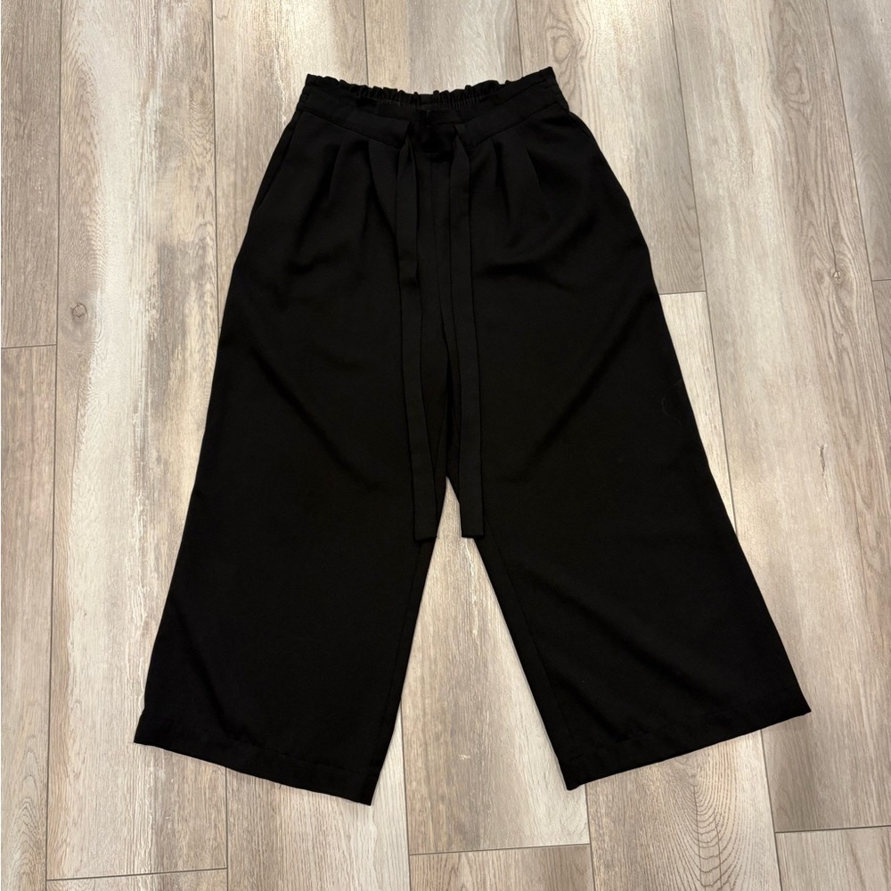 DR2 Daniel Rainn black wide leg pants with tie waist Size S